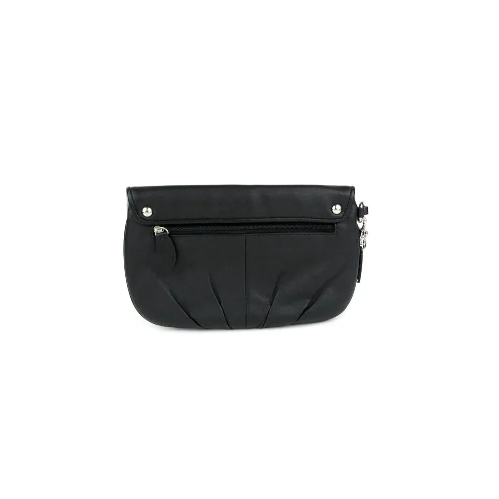 Coach‎ Black Leather Flap Wristlet
